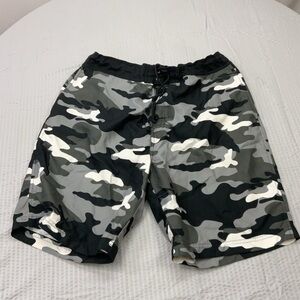 Bass Pro Shops Black and Gray Camo Athletic Shorts
